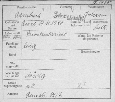 Estonia German citizenship card 1925